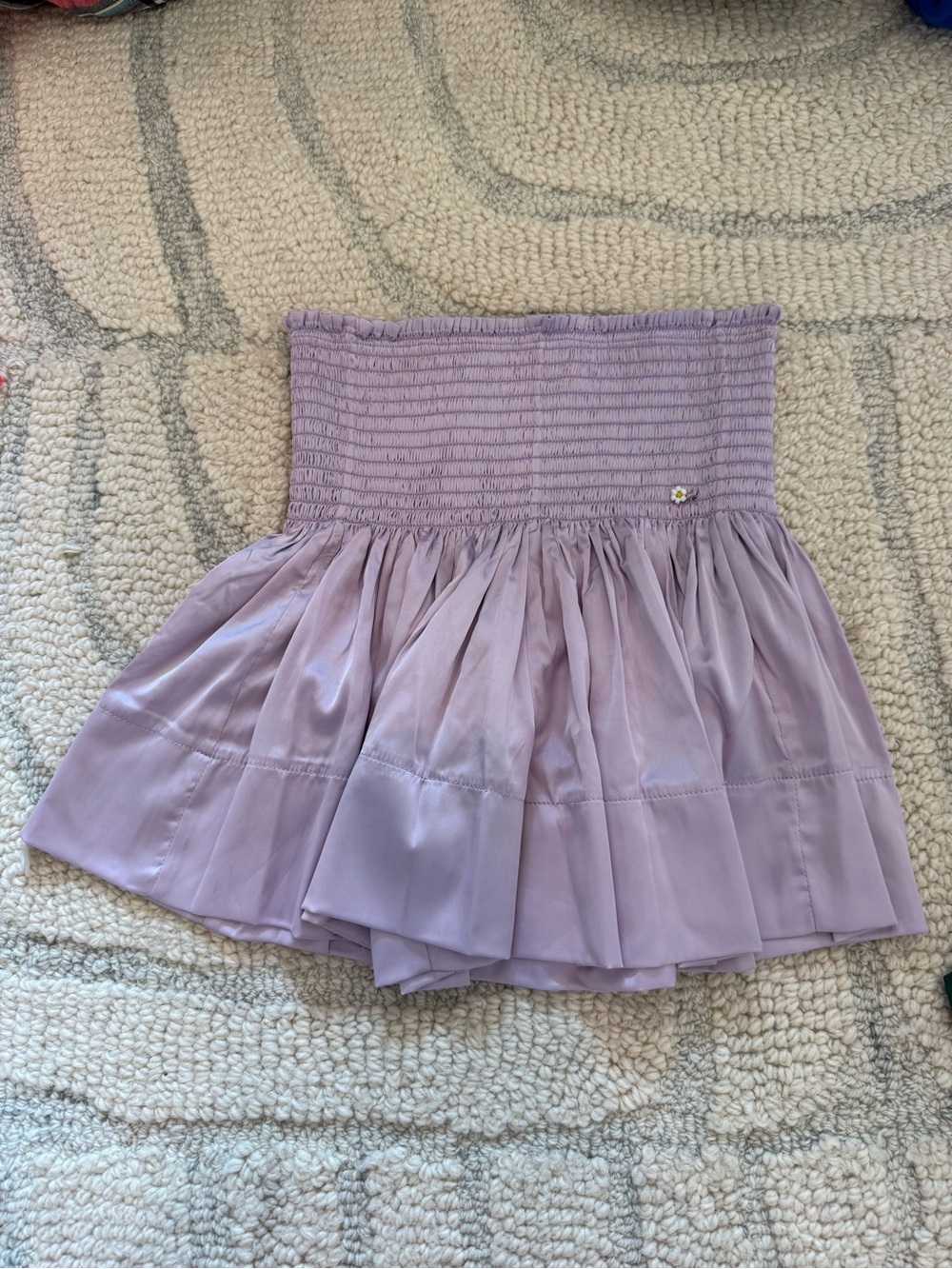 NATURAL LIFE Lavender Strapless Smocked Mini Skirt